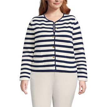Plus Size Lands' End Fine Gauge Cotton Milano Blazer Sweater