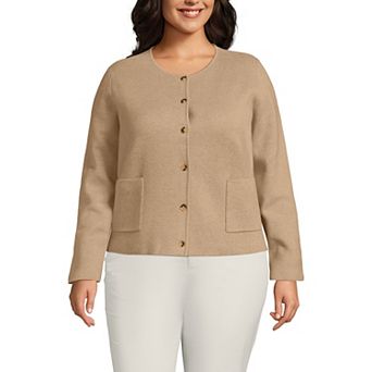 Plus Size Lands' End Fine Gauge Cotton Milano Blazer Sweater