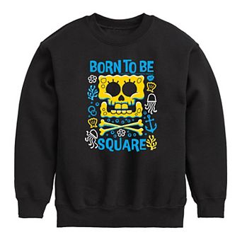Boys 8-20 The SpongeBob Movie: Search For SquarePants Born To Be Square Crew Fleece Sweatshirt