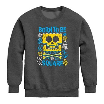 Boys 8-20 The SpongeBob Movie: Search For SquarePants Born To Be Square Crew Fleece Sweatshirt