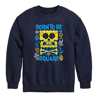 Boys 8-20 The SpongeBob Movie: Search For SquarePants Born To Be Square Crew Fleece Sweatshirt