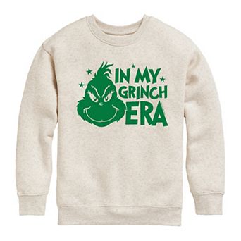 Girls Dr. Seuss The Grinch In My Grinch Era Christmas Graphic Crew Fleece Sweatshirt