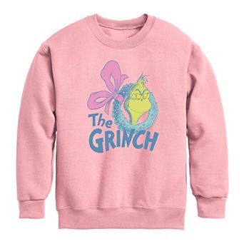 Girls Dr. Seuss The Grinch Christmas Graphic Crew Fleece Sweatshirt