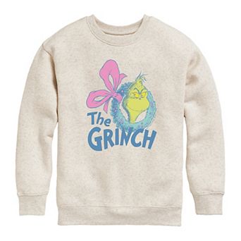 Girls Dr. Seuss The Grinch Christmas Graphic Crew Fleece Sweatshirt
