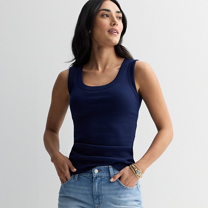 Sonoma Goods For Life Ribbed Scoop Neck Tank Top