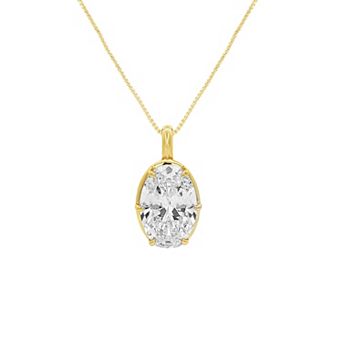 PRIMROSE Sterling Silver Cubic Zirconia Oval Box Chain Pendant Necklace