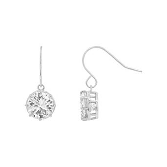 PRIMROSE Sterling Silver Cubic Zirconia Drop Earrings