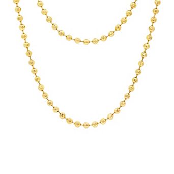PRIMROSE Diamond-Cut Bead Double Layer Cubic Zirconia Accent Necklace