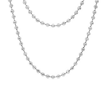 PRIMROSE Diamond-Cut Bead Double Layer Cubic Zirconia Accent Necklace
