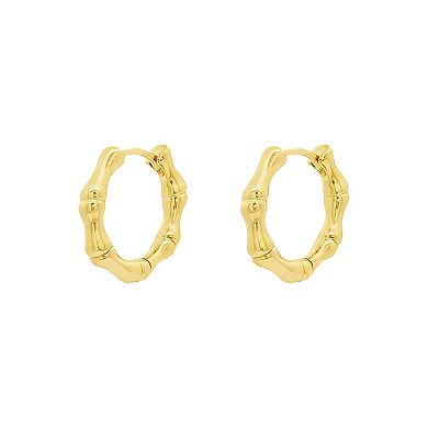 PRIMROSE Polished Bamboo Hoop Earrings