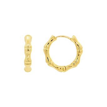 PRIMROSE Polished Bamboo Hoop Earrings