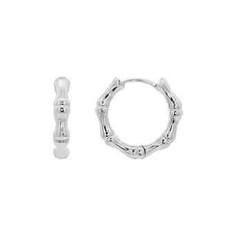 PRIMROSE Polished Bamboo Hoop Earrings