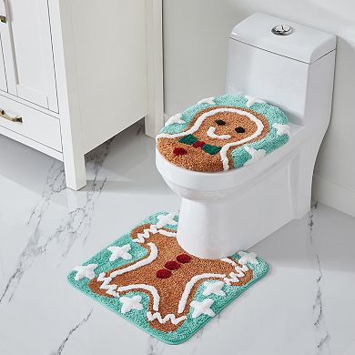 VCNY Home Multi Gingerbread Man Bath Rug Set, 2-pc.