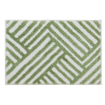 VCNY Home Geometric Lines Tufted Bathroom Rug