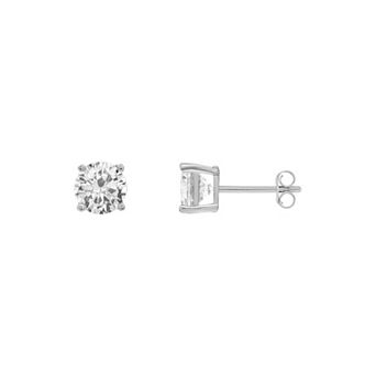 PRIMROSE Silver-Plated Cubic Zirconia Round Stud Earrings