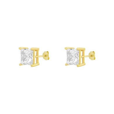 Primrose Gold-Plated Cubic Zirconia Square Stud Earrings