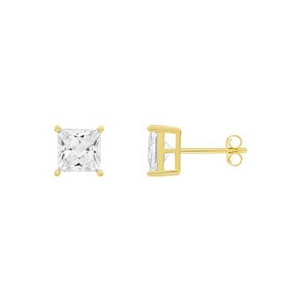 PRIMROSE Cubic Zirconia Square Stud Earrings