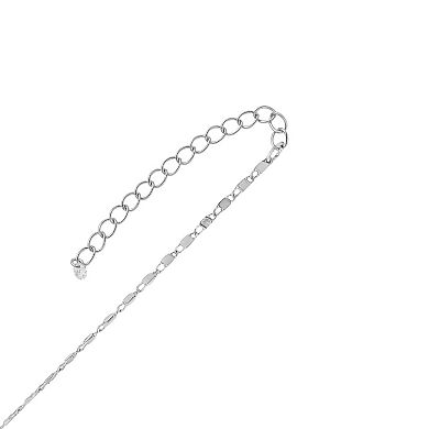 PRIMROSE Silver Plated Chain Necklace with Cubic Zirconia Accent