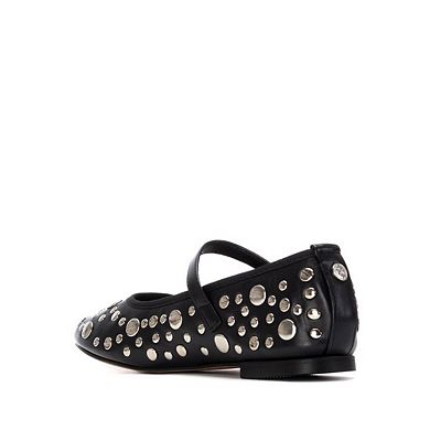 XTI Women's Mary Jane Studded Ballet Flats 144651