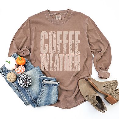 Coffee Weather Distressed - Garment Dyed Long Sleeve