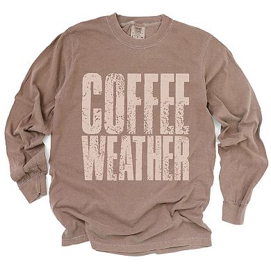 Coffee Weather Distressed - Garment Dyed Long Sleeve
