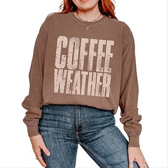 Coffee Weather Distressed - Garment Dyed Long Sleeve