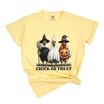 Chick or Treat Halloween Chickens - Garment Dyed Tee