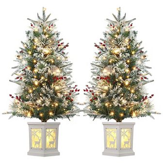 2 pc 3 FT Christmas Tree, Pre-Lit Christmas Tree with 78 LED Lights, Battery-Powered