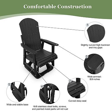 All-weather Polyethylene Wooden Balcony Patio Glider