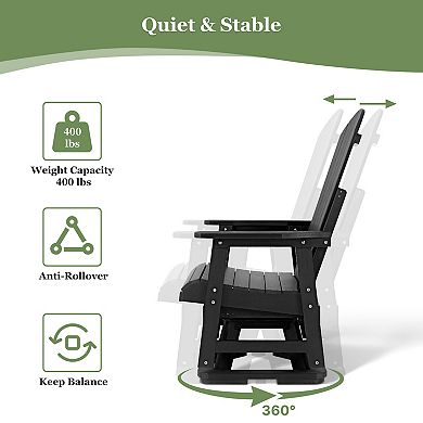 All-weather Polyethylene Wooden Balcony Patio Glider