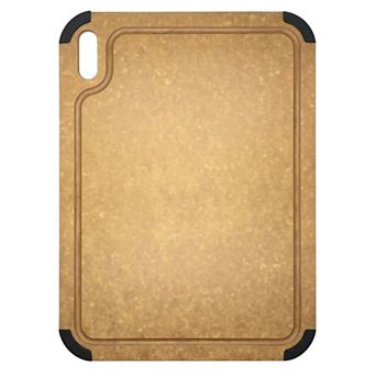 Wood Fiber Cutting Board for Kitchen, Non-slip Chopping Board with Juice Groove and Hanging Hole