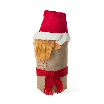 Glitzhome 20"H Linen Highland Cow Doorstop Porch Decor, Christmas Porch Sign For Indoor&Outdoor