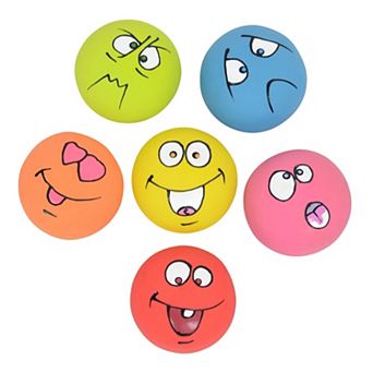 Pet Squeaky Latex Toy Set with Funny Faces Durable BPA-Free Design for Small and Medium Dogs