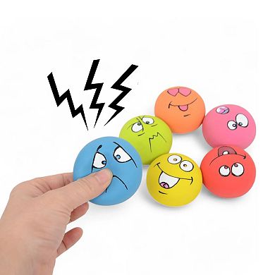 Pet Squeaky Latex Toy Set with Funny Faces Durable BPA-Free Design for Small and Medium Dogs