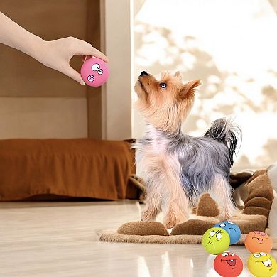 Pet Squeaky Latex Toy Set with Funny Faces Durable BPA-Free Design for Small and Medium Dogs
