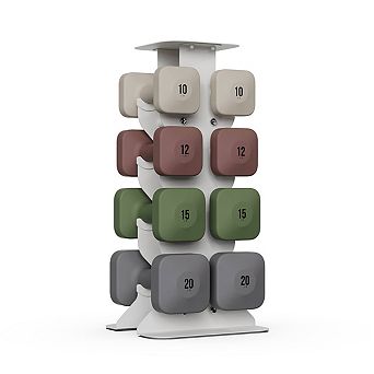 WeGym SafeGrip Dumbbells Upper Set with Light Rack - 10, 12, 15, 20lbs