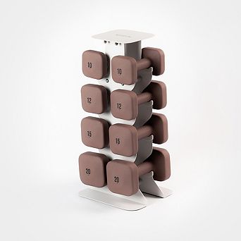 WeGym SafeGrip Dumbbells Upper Set with Light Rack - 10, 12, 15, 20lbs