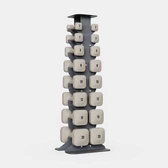 WeGym SafeGrip Dumbbells Full Set with Dark Rack
