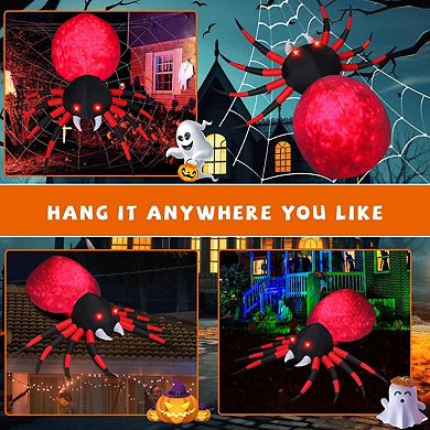 GOOSH 8 FT Halloween Inflatable Spider Decoration with Magic Light Blow Up Yard Inflatables