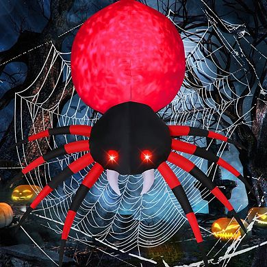 GOOSH 8 FT Halloween Inflatable Spider Decoration with Magic Light Blow Up Yard Inflatables