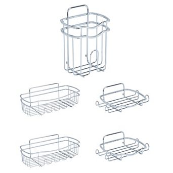 Bath Bliss 5 pc Adhesive Shower Caddy Organizer Set