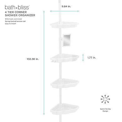 Bath Bliss 4-Tier Corner Shower Organizer
