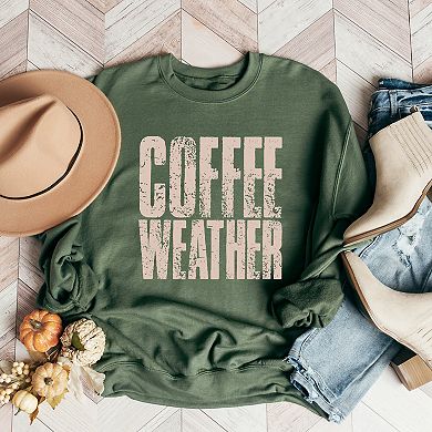 Coffee Weather Distressed - Sweatshirt