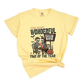 Halloween Wonderful Time of the Year Skeletons - Garment Dyed Tee