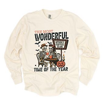 Halloween Wonderful Time of the Year Skeletons - Garment Dyed Long Sleeve