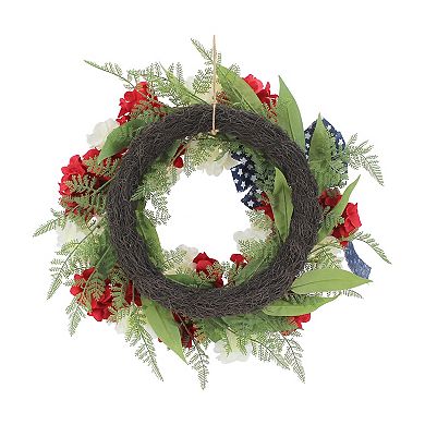 Celebrate Together™ Americana Hydrangea Artificial Floral Wreath with Bow