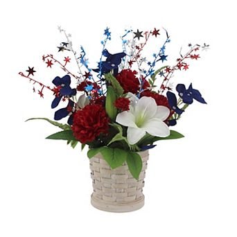 Americana Artificial Botanical Arrangement with Flags
