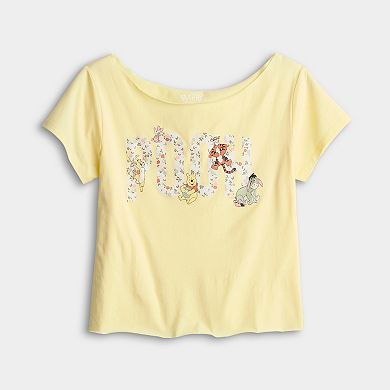 Juniors' Disney's Winnie the Pooh Off The Shoulder Graphic Top