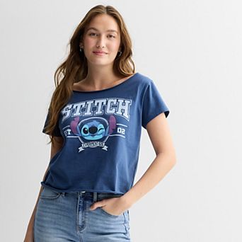 Juniors' Disney's Lilo & Stitch Experiment 626 Off The Shoulder Graphic Tee