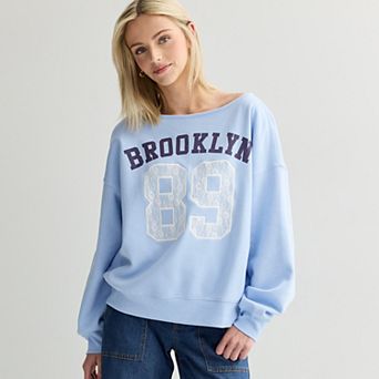 Juniors' Brooklyn '89 Graphic Off The Shoulder Top